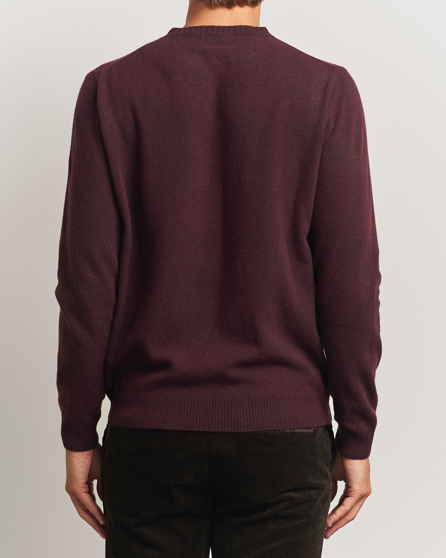 Heren | Truien | Oscar Jacobson | Valter Wool/Cashmere Round Neck Burgundy