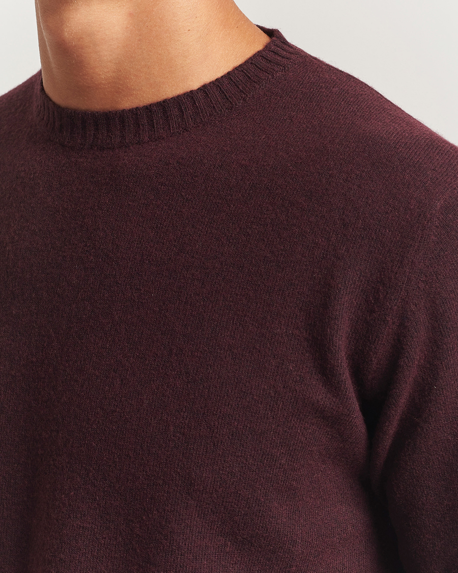 Heren | Truien | Oscar Jacobson | Valter Wool/Cashmere Round Neck Burgundy