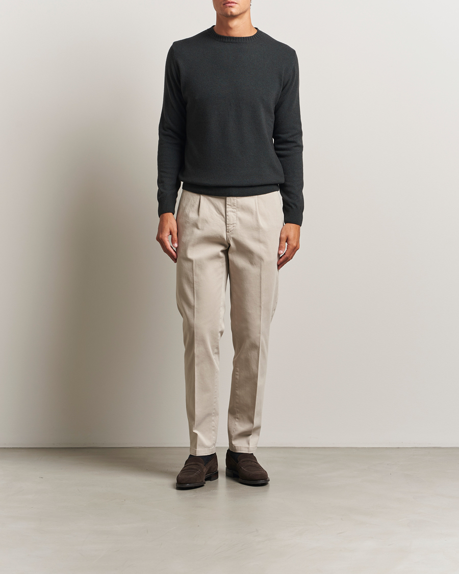 Heren | Truien | Oscar Jacobson | Valter Wool/Cashmere Round Neck Green