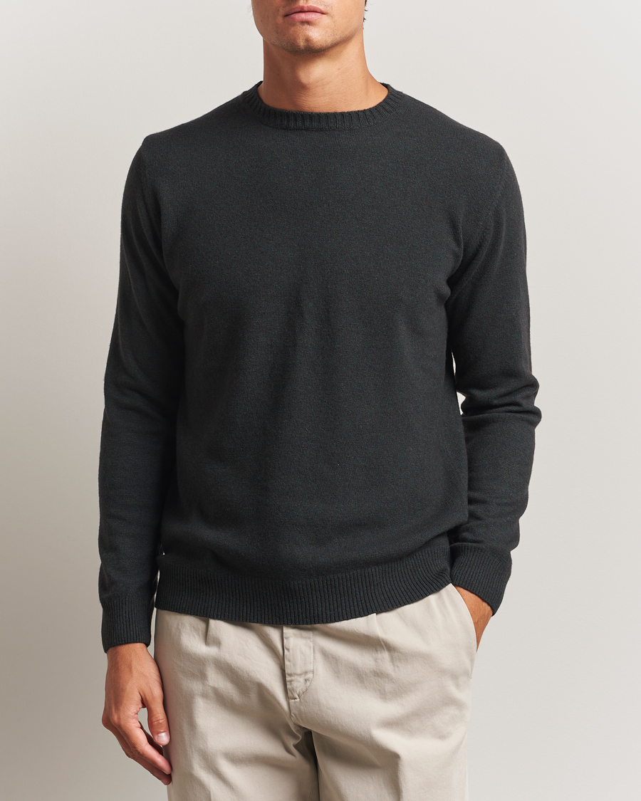 Heren | Truien | Oscar Jacobson | Valter Wool/Cashmere Round Neck Green