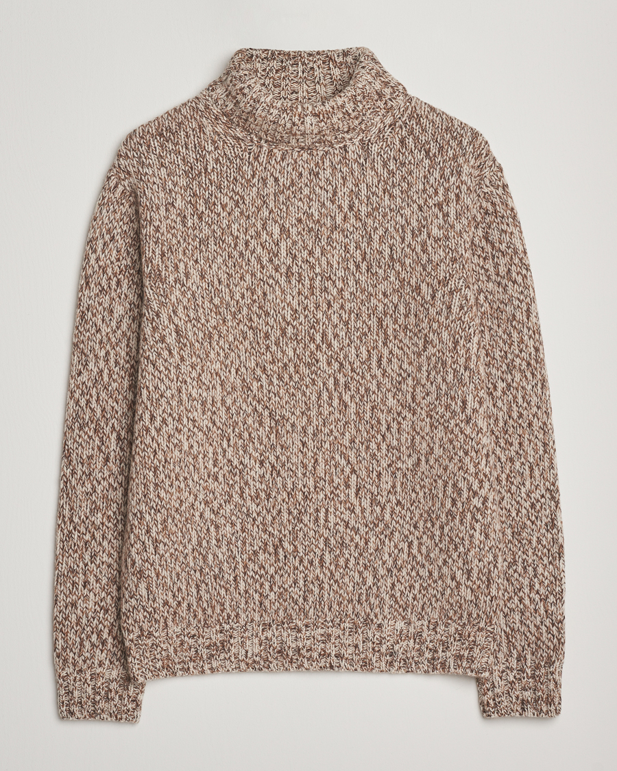 Heren | Truien | Oscar Jacobson | Mika Heavy Wool/Cotton Rollneck Beige