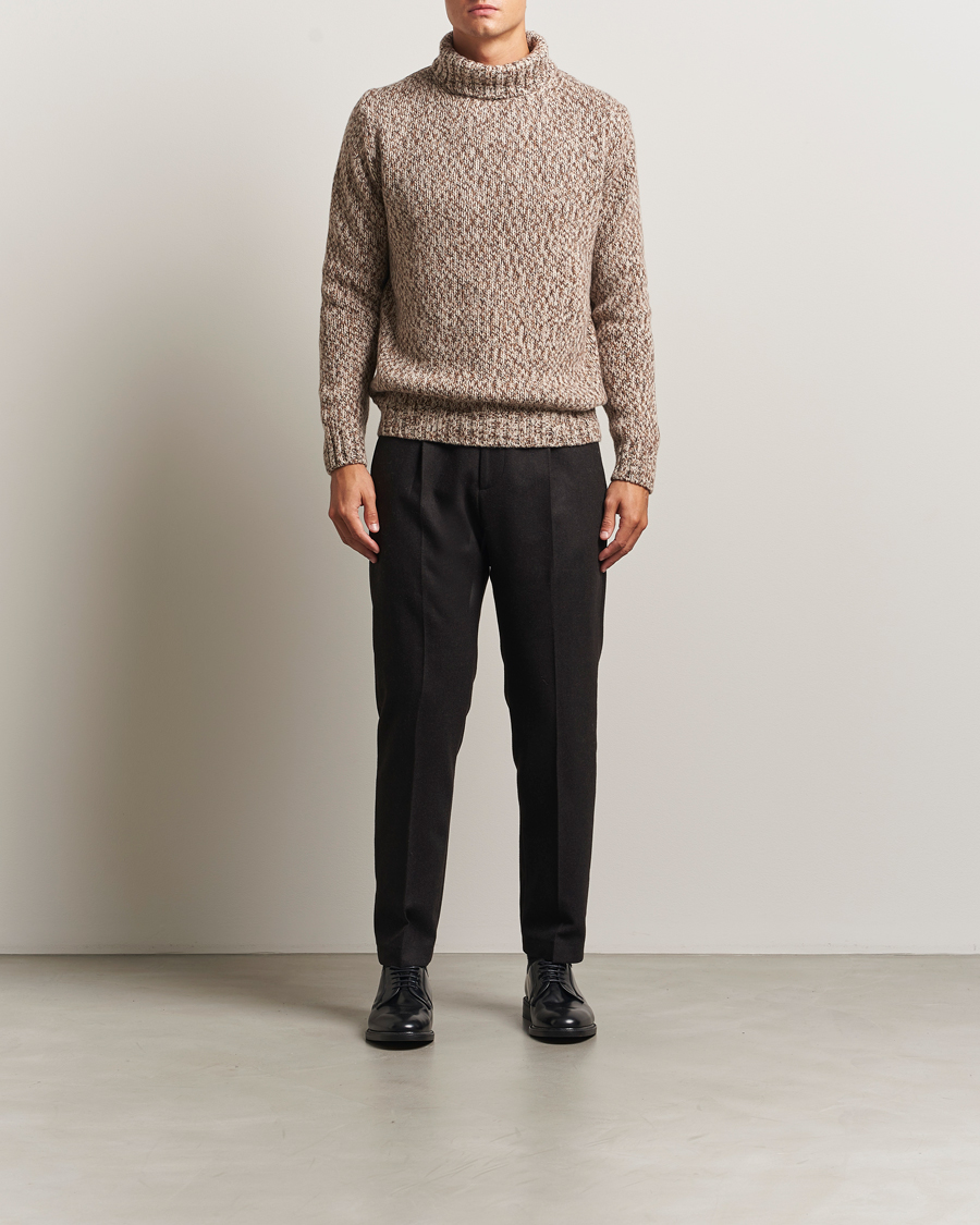 Heren | Truien | Oscar Jacobson | Mika Heavy Wool/Cotton Rollneck Beige