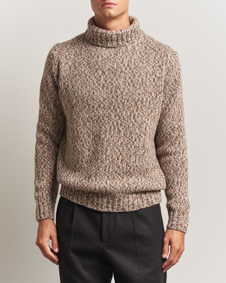Heren | Truien | Oscar Jacobson | Mika Heavy Wool/Cotton Rollneck Beige