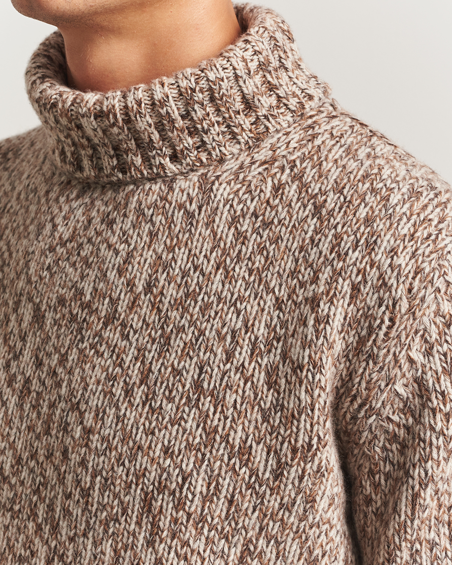 Heren | Truien | Oscar Jacobson | Mika Heavy Wool/Cotton Rollneck Beige