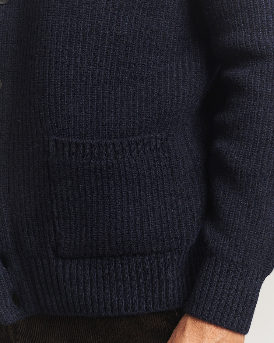 Heren | Truien | Oscar Jacobson | Roland Wool Cardigan Navy