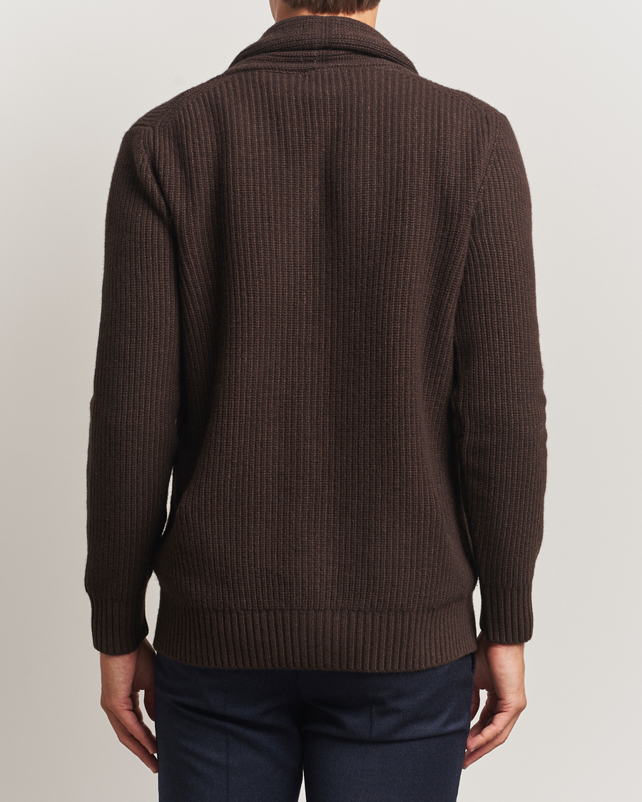 Heren | Truien | Oscar Jacobson | Roland Wool Cardigan Dark Brown