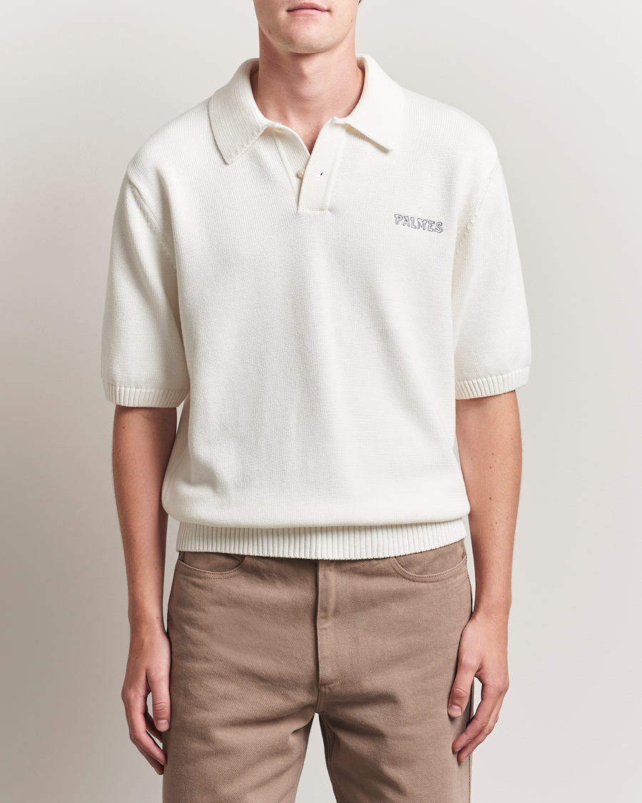 Heren | Polo's | Palmes | Cotton Knit Polo Off White