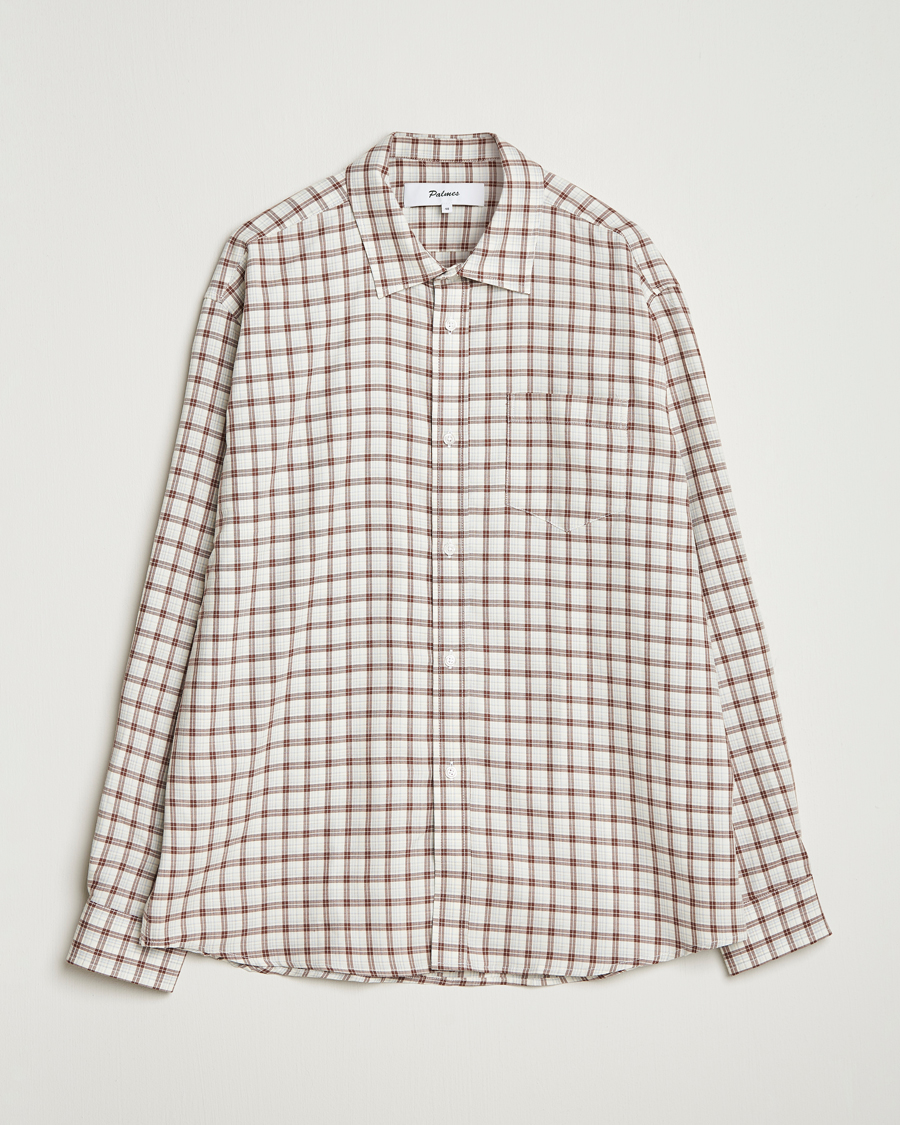 Heren | Overhemden | Palmes | Cotton/Merino Shirt White/Brown