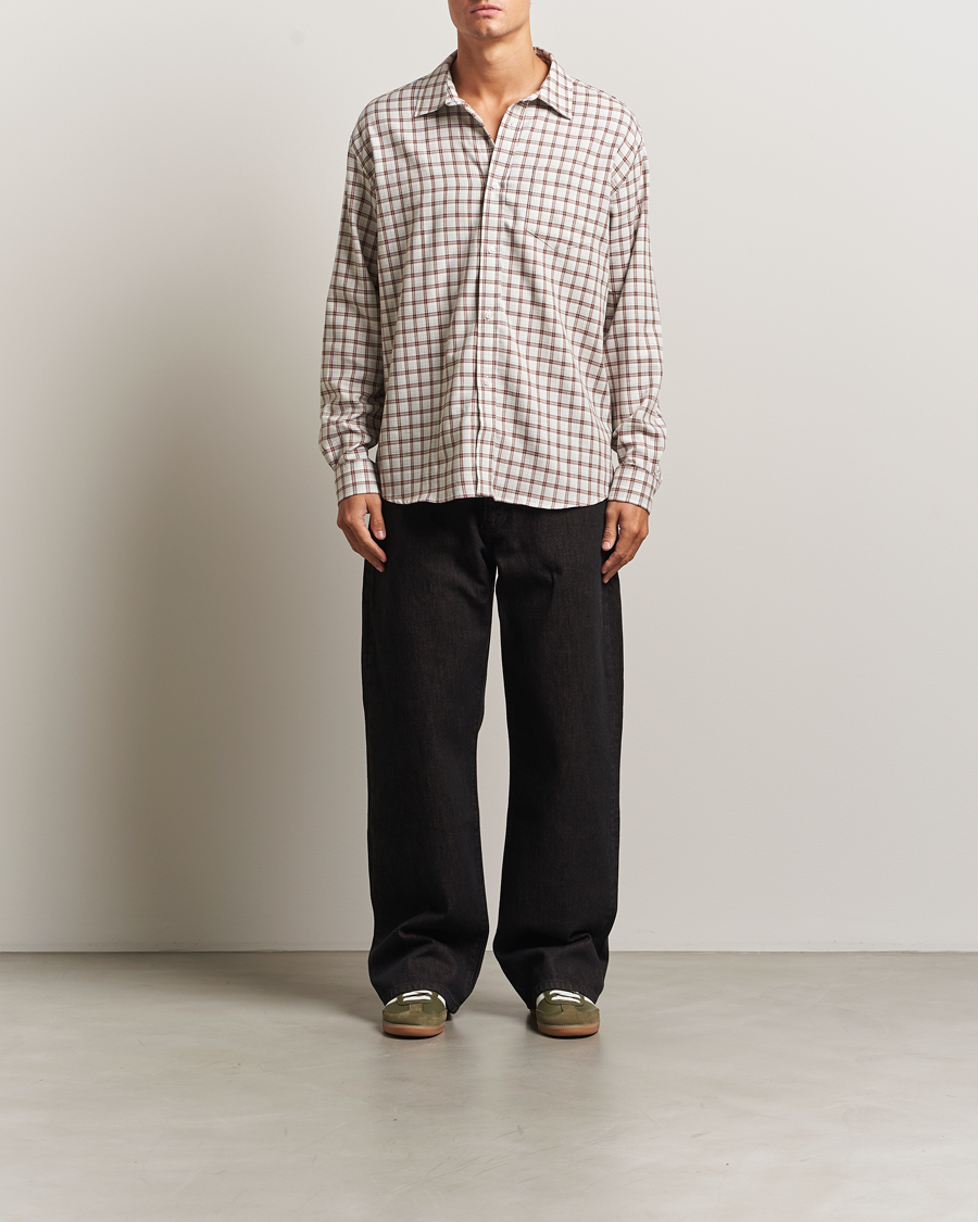 Heren | Overhemden | Palmes | Cotton/Merino Shirt White/Brown