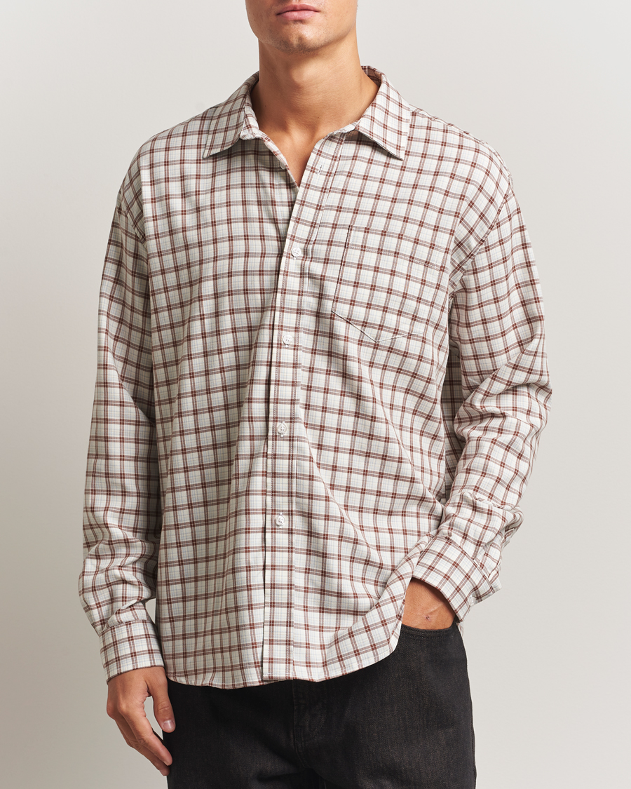 Heren | Overhemden | Palmes | Cotton/Merino Shirt White/Brown