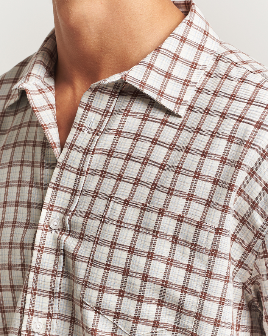 Heren | Overhemden | Palmes | Cotton/Merino Shirt White/Brown