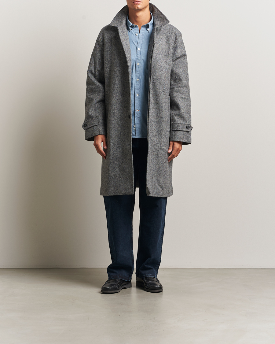 Heren | Jassen | Palmes | Herringbone Wool Coat Charcoal