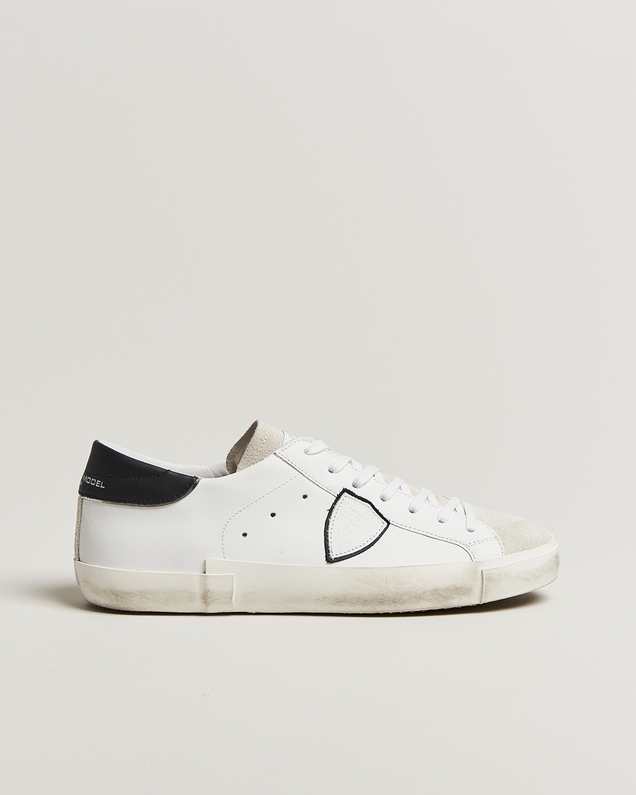 Heren | Sneakers | Philippe Model | Prsx Low Top Leather Sneakers White/Black