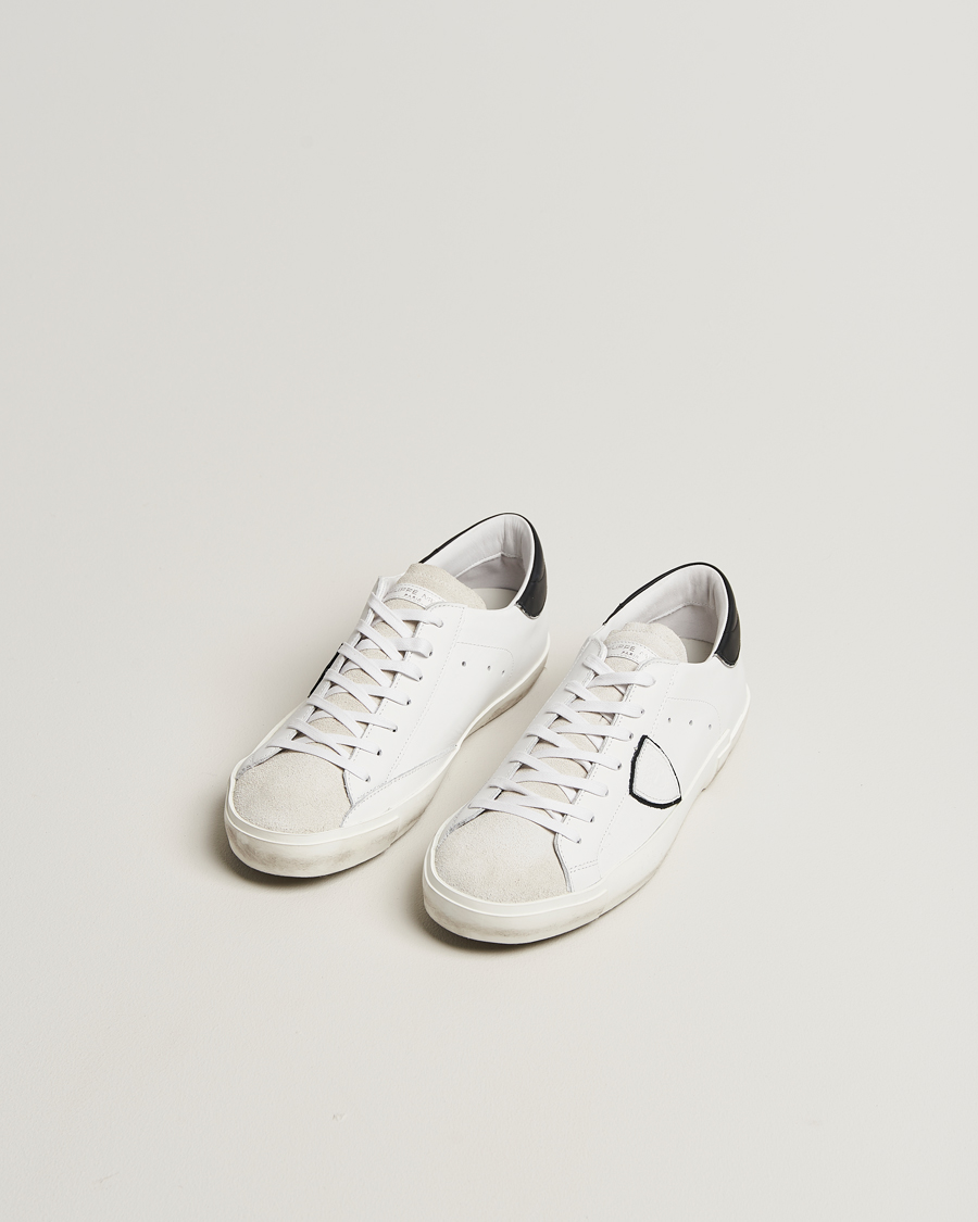 Heren | Sneakers | Philippe Model | Prsx Low Top Leather Sneakers White/Black