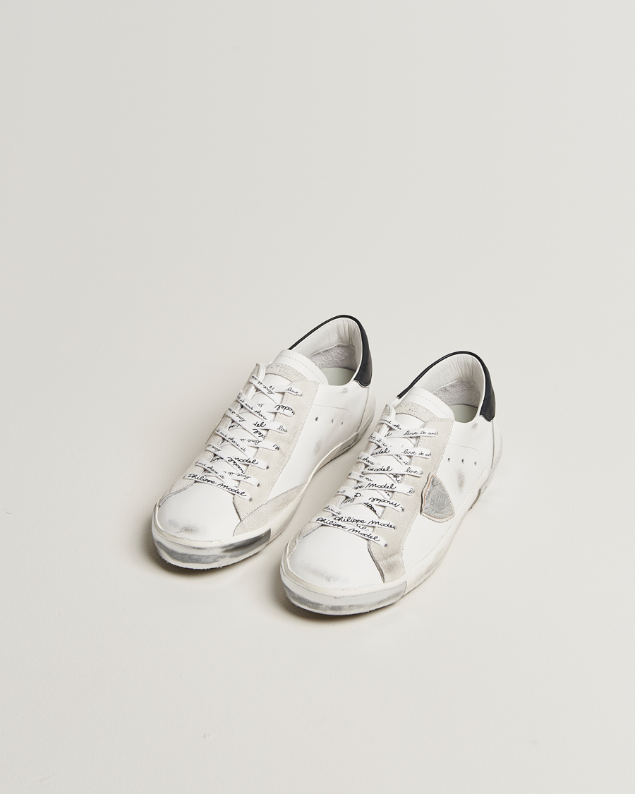 Heren | Sneakers | Philippe Model | Prsx Low Top Leather Sneakers White/Silver