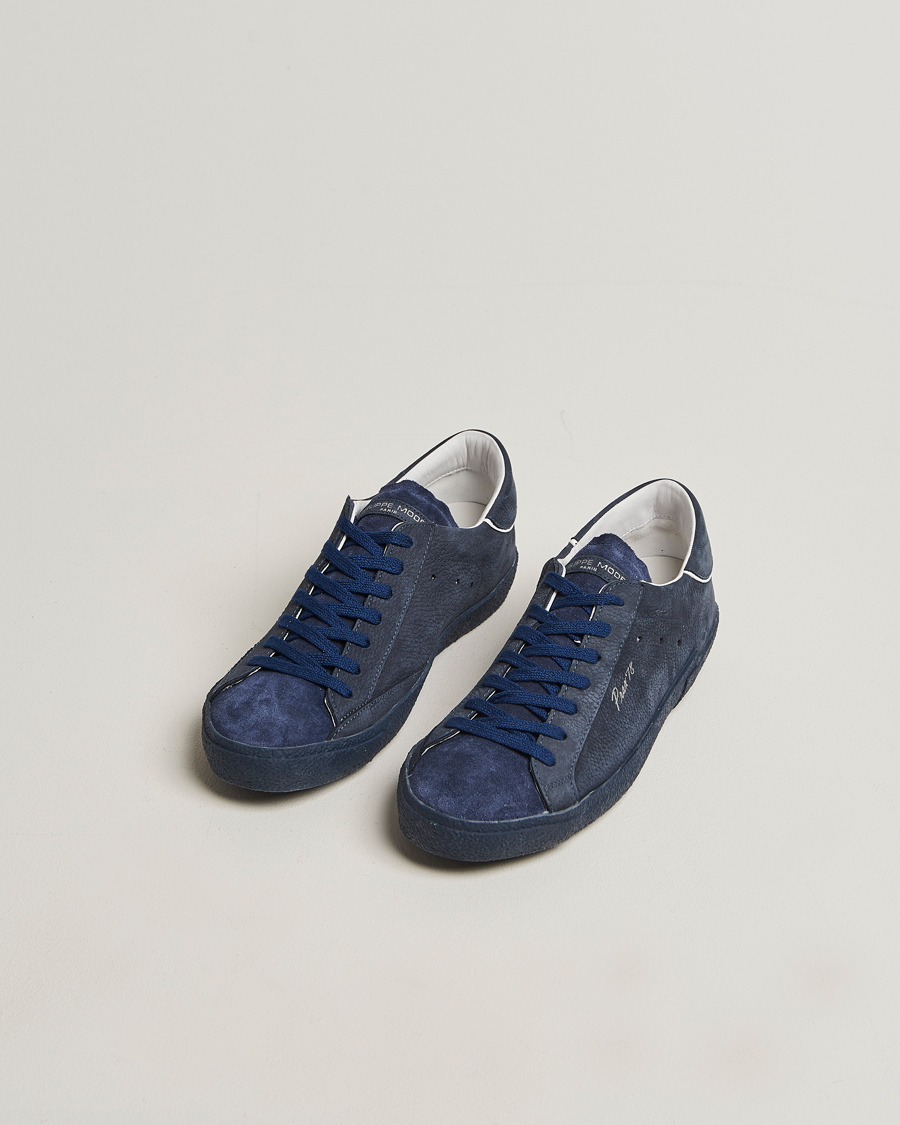 Heren | Sneakers | Philippe Model | Prsx Low Top Vintage Leather Sneakers Navy