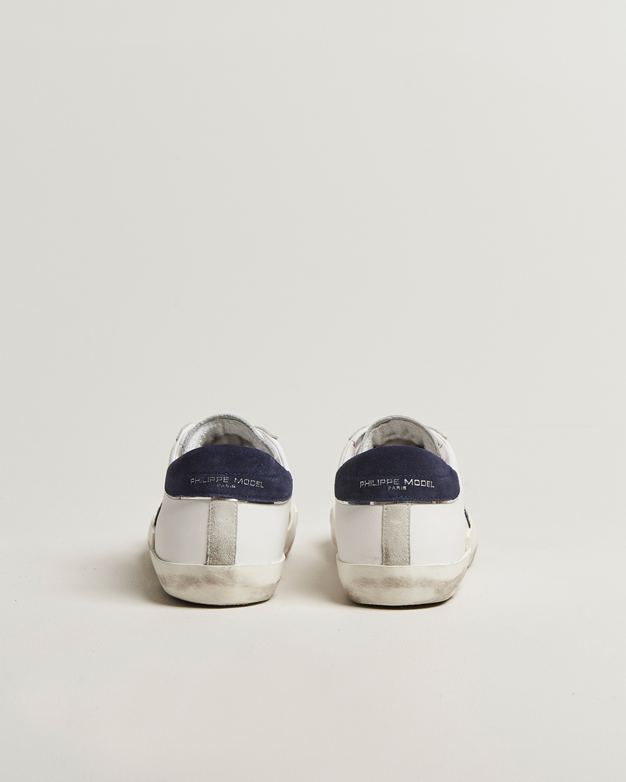 Heren | Sneakers | Philippe Model | Prsx Low Top Mix Leather Sneakers White/Navy