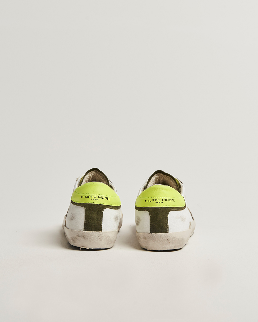 Heren | Sneakers | Philippe Model | Prsx Low Top Vintage Mix Leather Sneakers White/Military