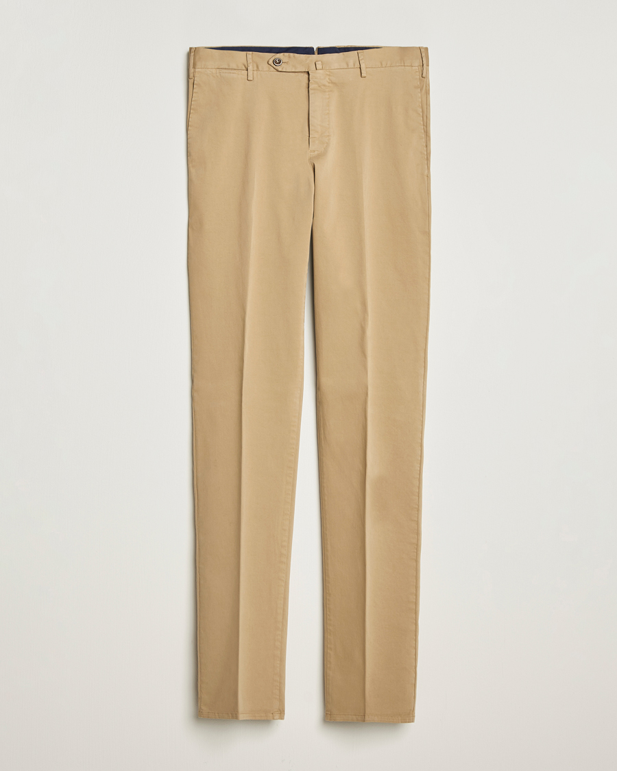 Heren | Broeken | PT01 | Slim Fit Cotton/Stretch Trousers Beige