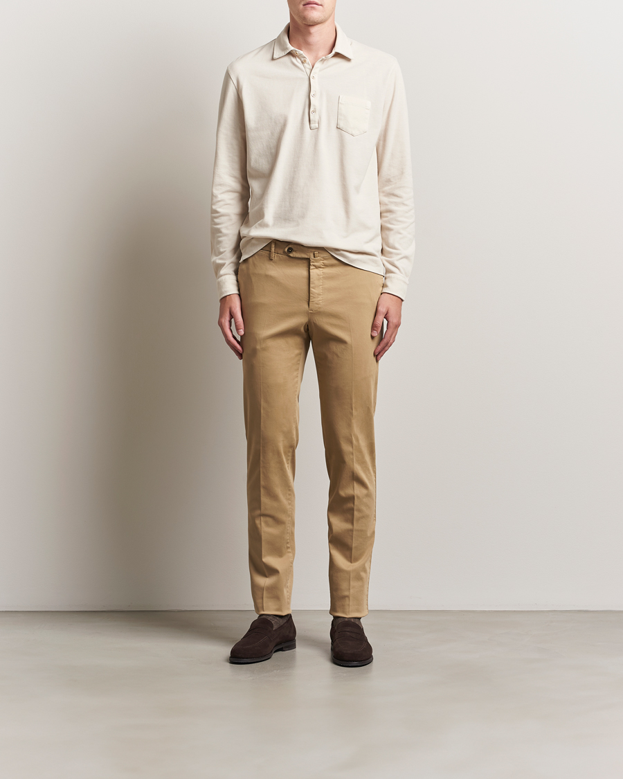 Heren | Broeken | PT01 | Slim Fit Cotton/Stretch Trousers Beige