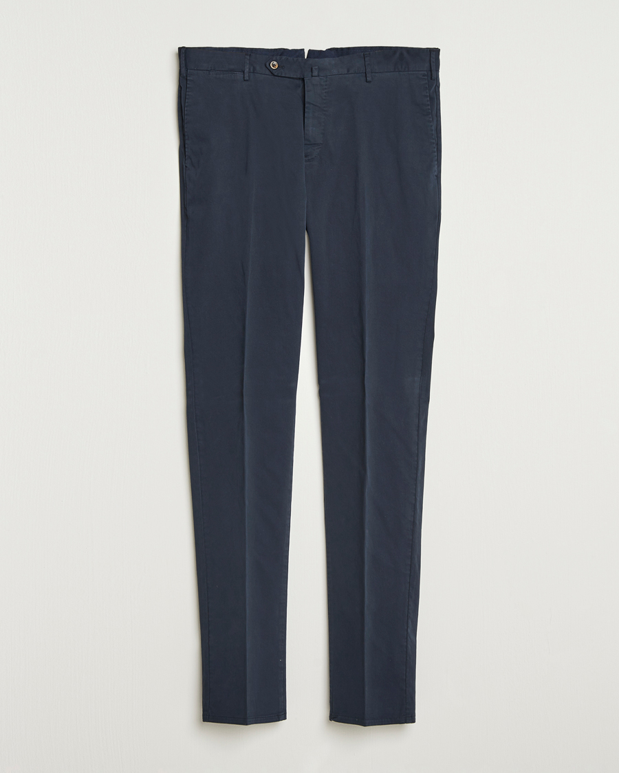 Heren | Broeken | PT01 | Slim Fit Cotton/Stretch Trousers Navy