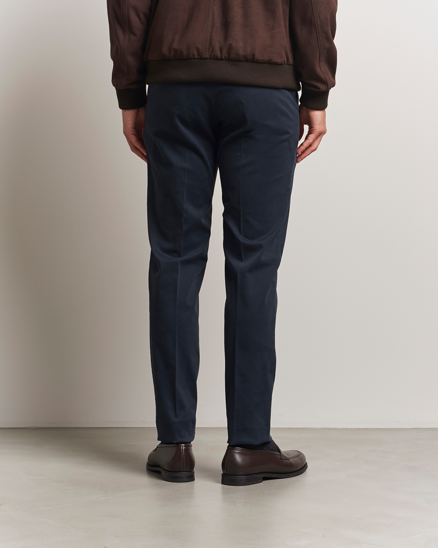 Heren | Broeken | PT01 | Slim Fit Cotton/Stretch Trousers Navy