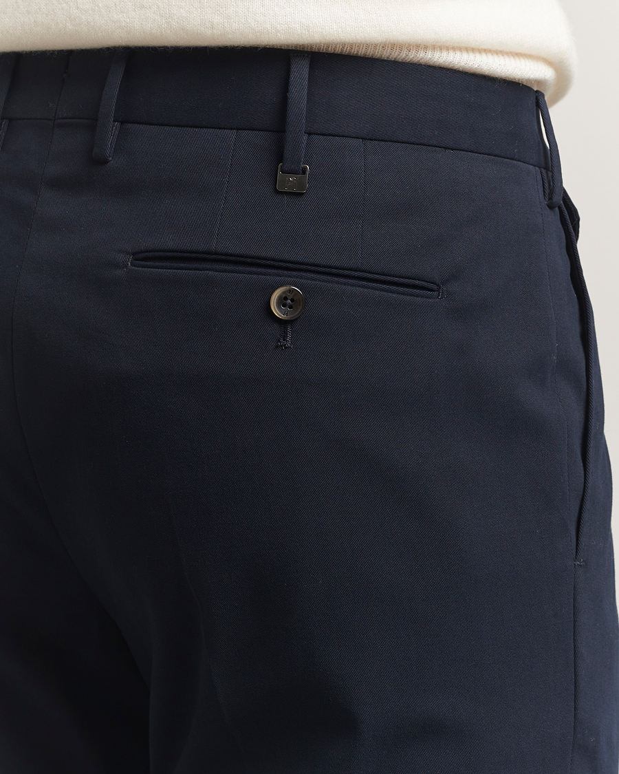 Heren | Broeken | PT01 | Slim Fit Pleated Cotton/Cashmere Trousers Navy