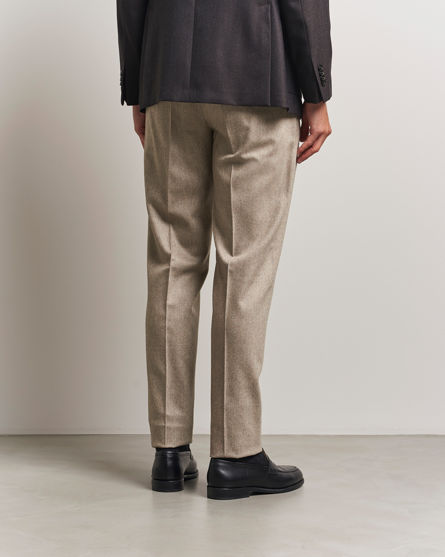 Heren | Broeken | PT01 | Slim Fit Wool/Cashmere Drawstring Trousers Beige