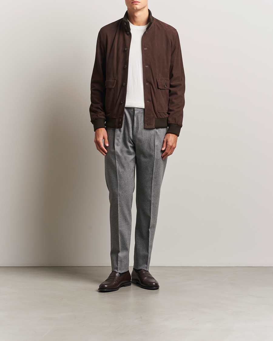 Heren | Broeken | PT01 | Slim Fit Wool/Cashmere Drawstring Trousers Grey Melange