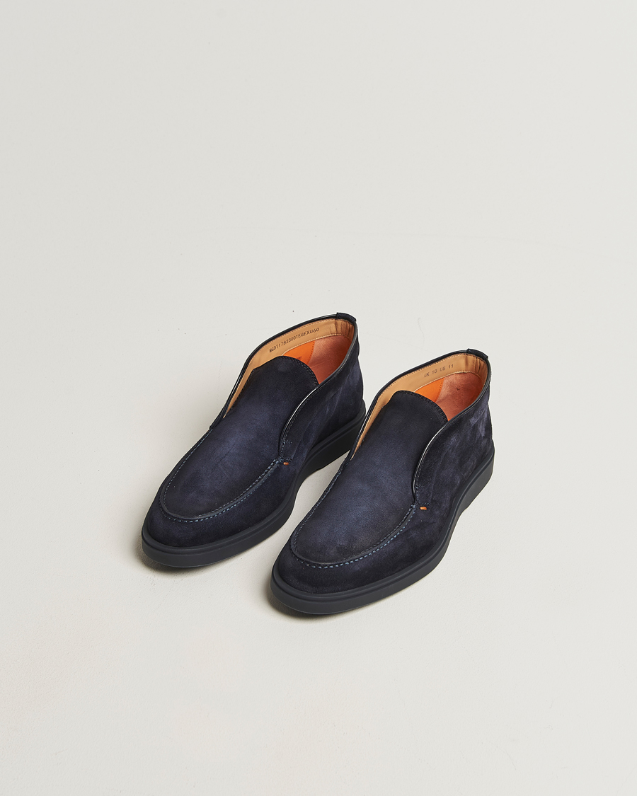 Heren | Laarzen | Santoni | Detroit Chukka Boots Navy Suede