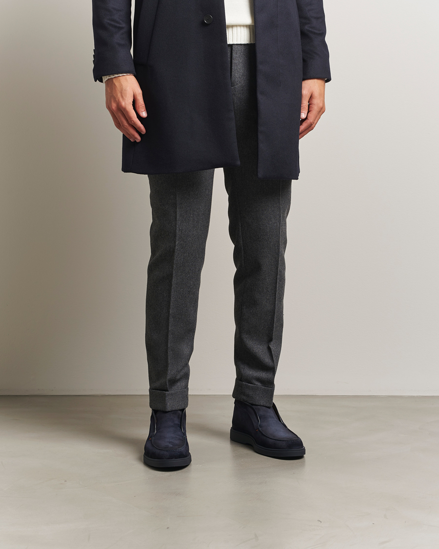 Heren | Laarzen | Santoni | Detroit Chukka Boots Navy Suede
