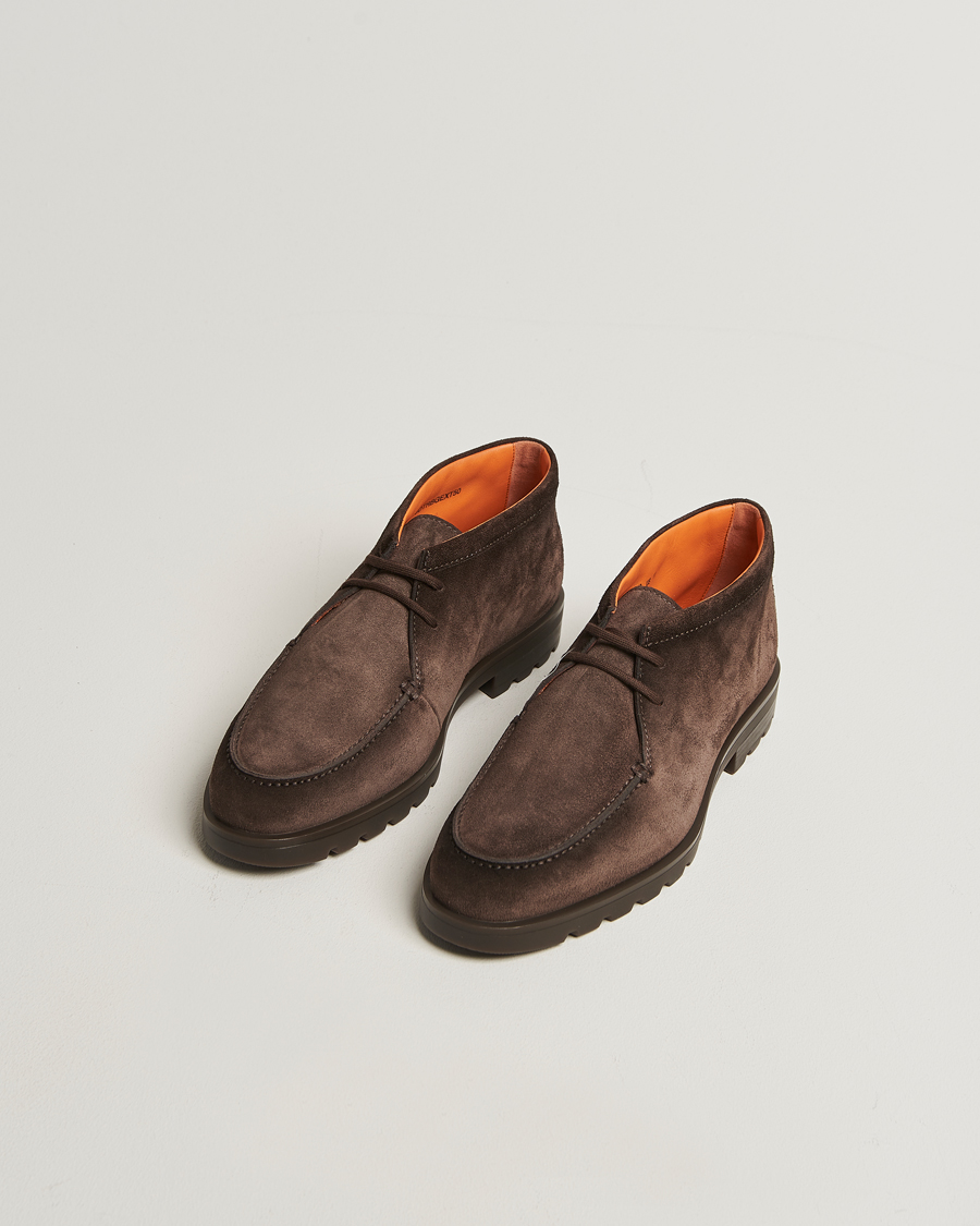 Heren | Laarzen | Santoni | Winter Chukka Boots Dark Brown Suede