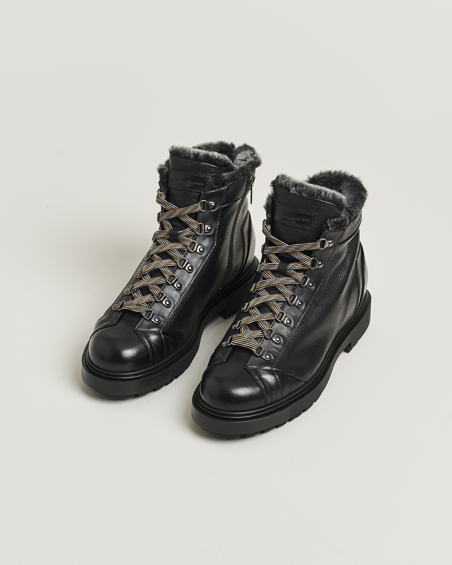 Heren | Laarzen | Santoni | St Moritz Winter Boots Black Calf