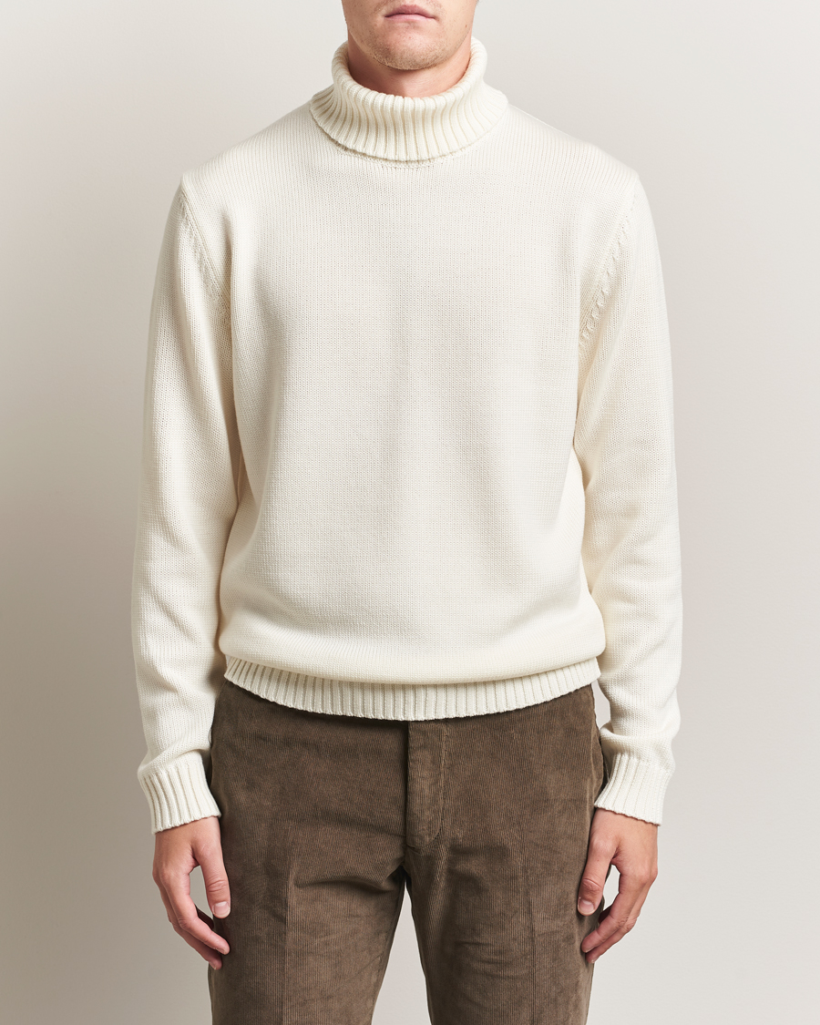 Heren | Truien | Zanone | Virgin Merino Wool Rollneck Latte