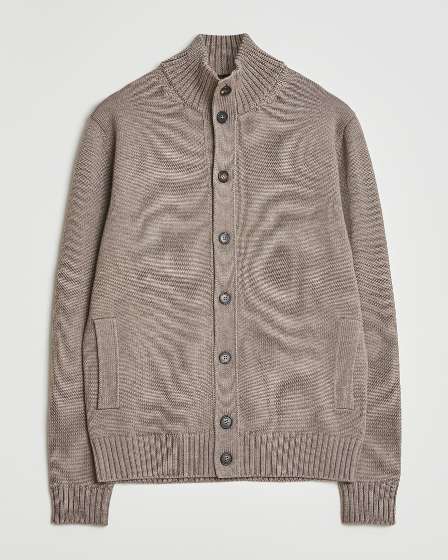 Heren | Truien | Zanone | Virgin Merino Wool Chioto Taupe