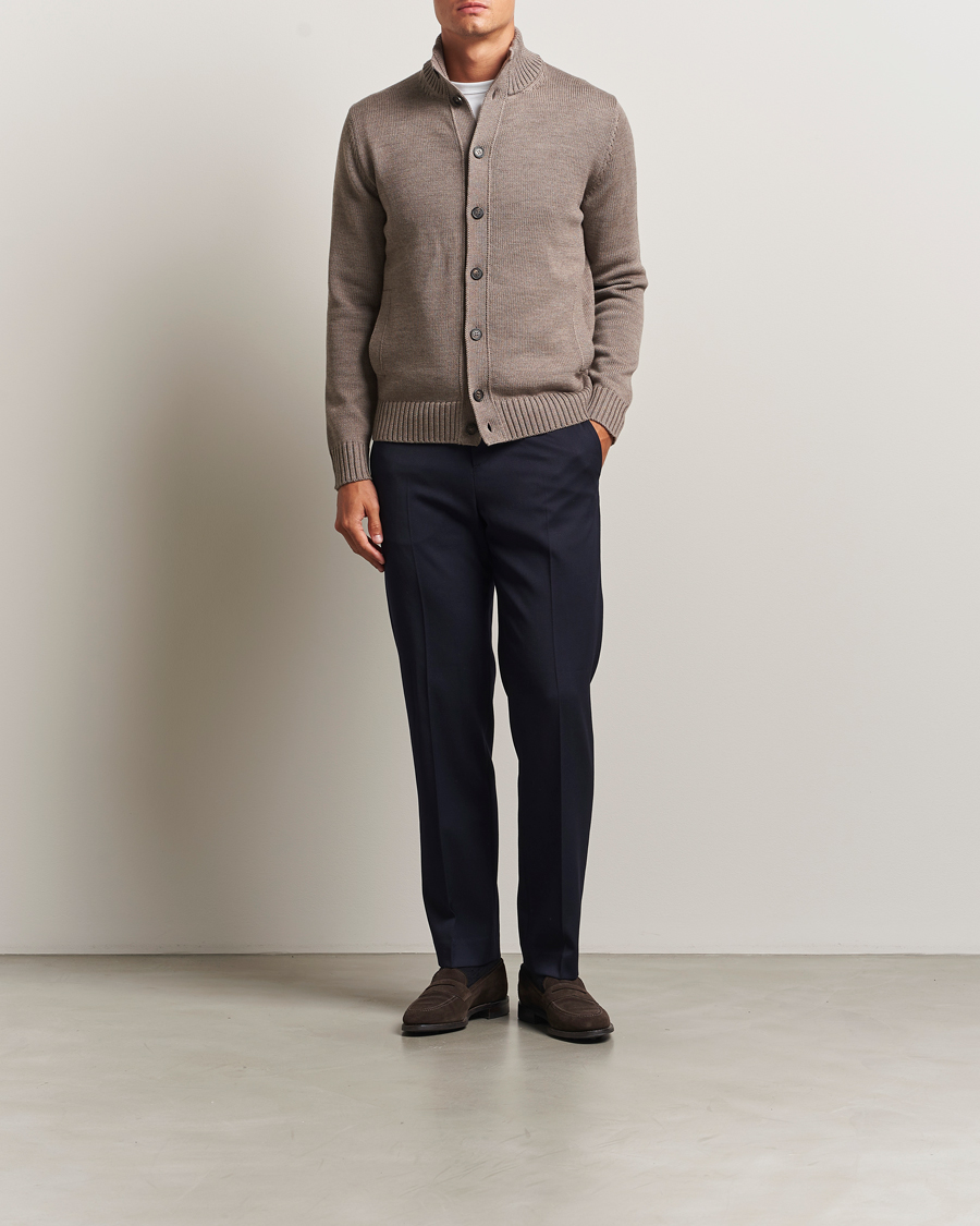 Heren | Truien | Zanone | Virgin Merino Wool Chioto Taupe
