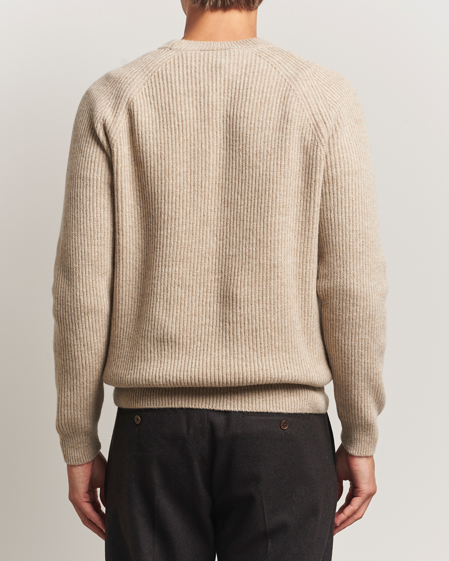 Heren | Truien | Zanone | Fisherman Rib Wool Sweater Beige