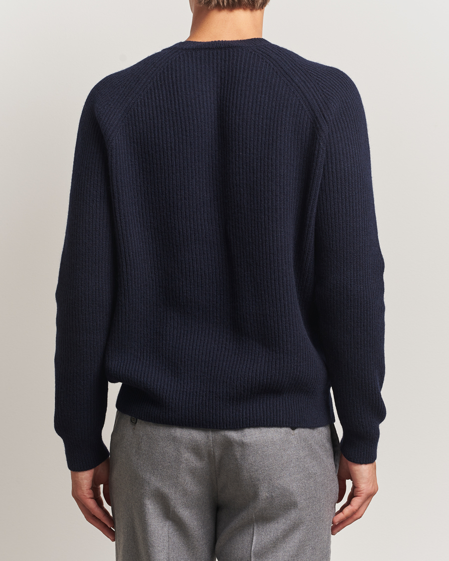 Heren | Truien | Zanone | Fisherman Rib Wool Sweater Navy