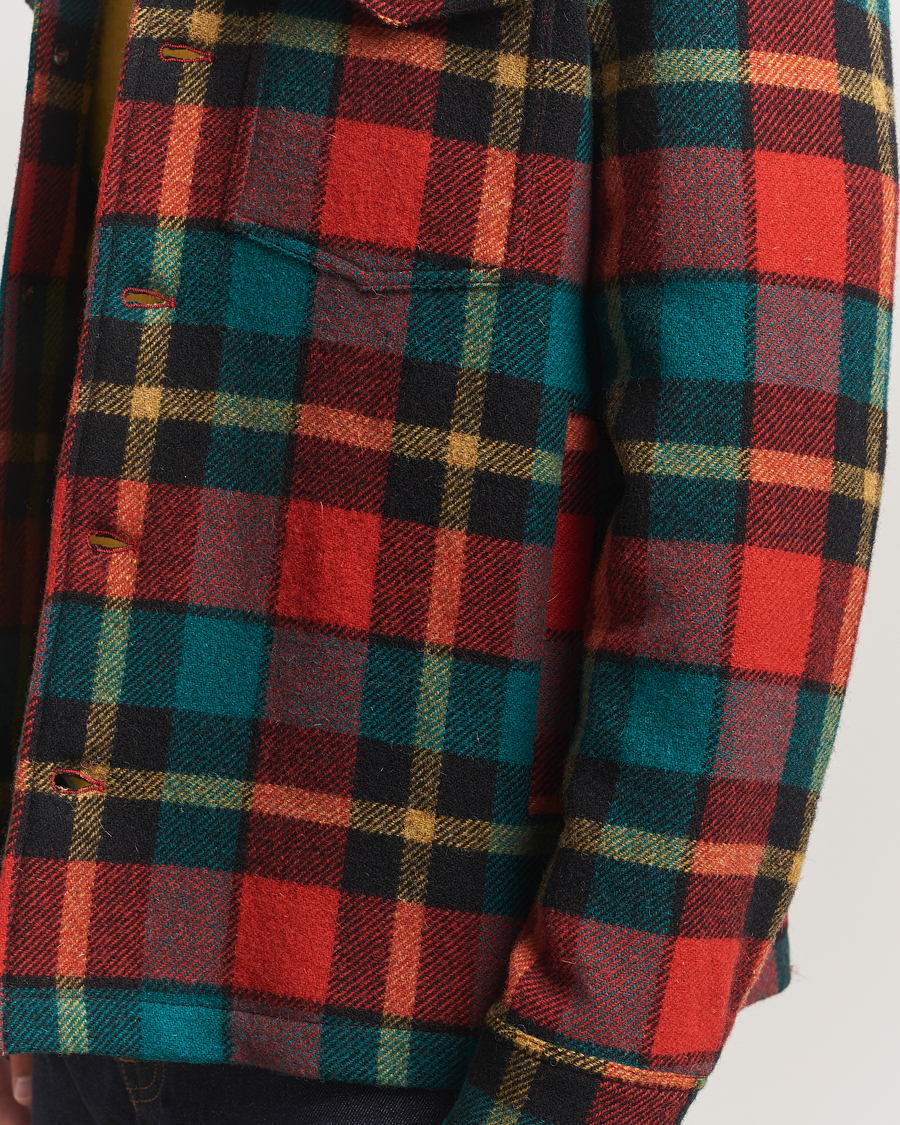 Heren | Jassen | Valstar | Wool Plaid Shirt Jacket Black/Red