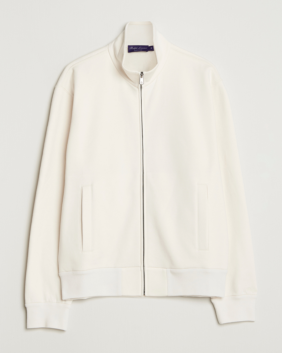 Heren | Truien | Ralph Lauren Purple Label | Full Zip Cotton Felpa Cream