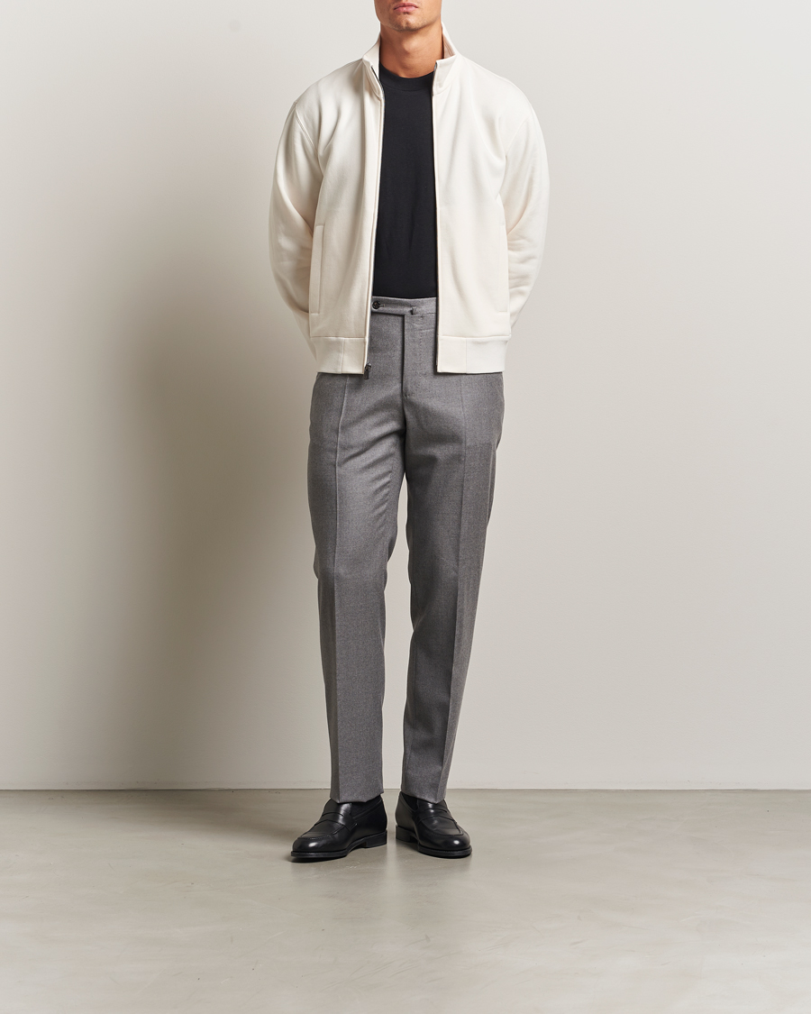 Heren | Truien | Ralph Lauren Purple Label | Full Zip Cotton Felpa Cream