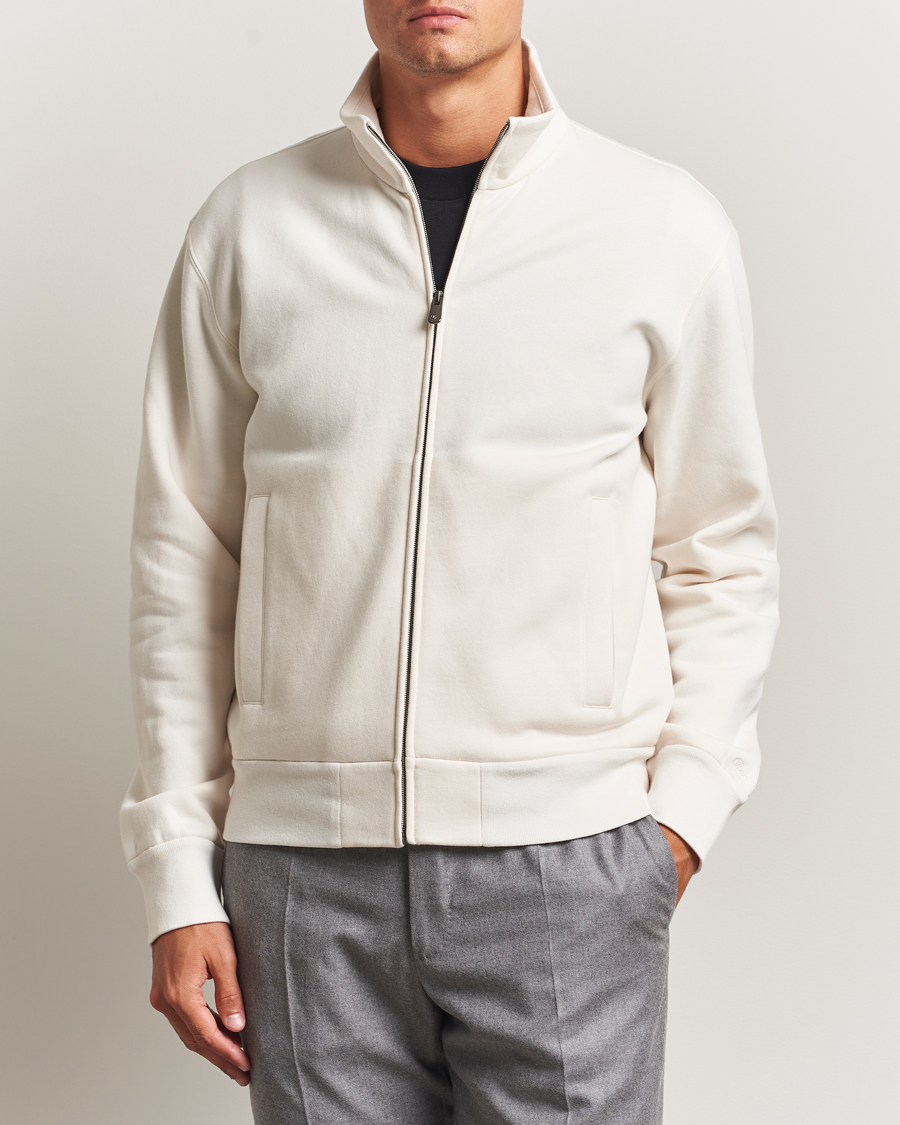 Heren | Truien | Ralph Lauren Purple Label | Full Zip Cotton Felpa Cream