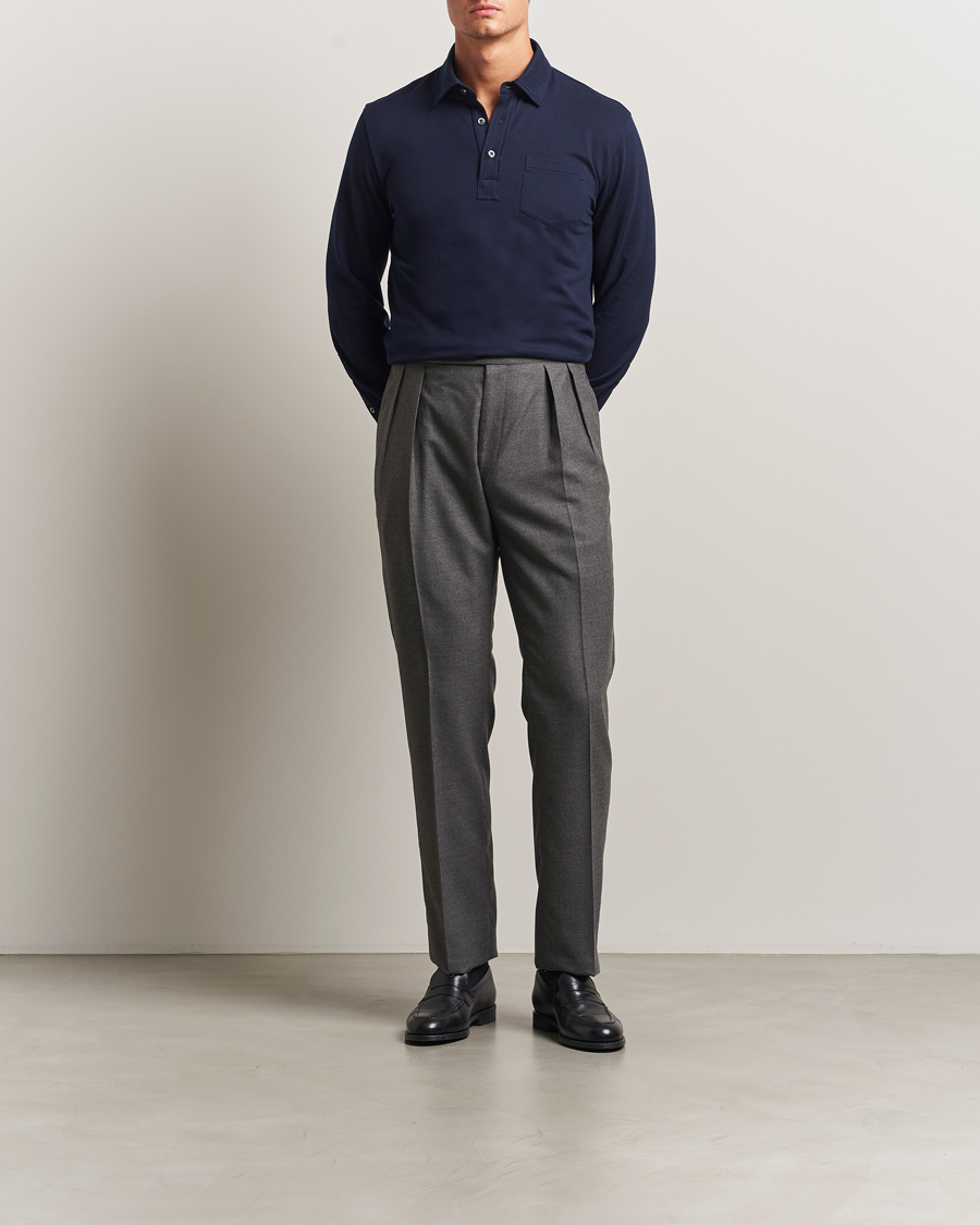 Heren | Overhemden | Ralph Lauren Purple Label | Long Sleeve Polo Shirt Navy