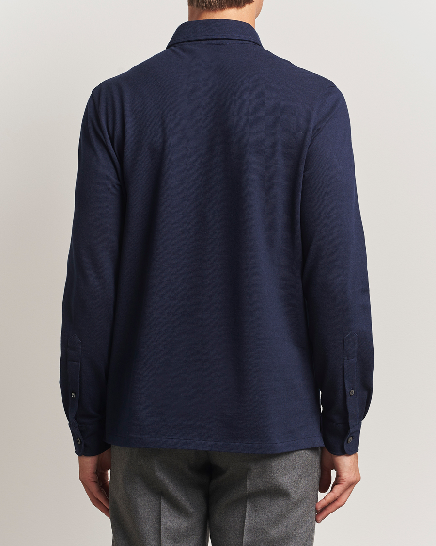 Heren | Polo's | Ralph Lauren Purple Label | Long Sleeve Polo Shirt Navy