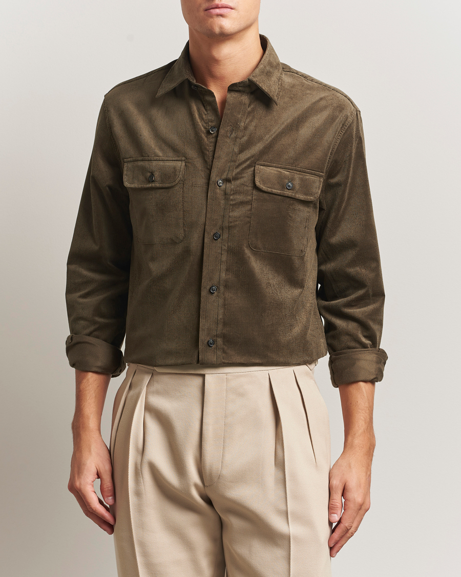 Heren | Overhemden | Ralph Lauren Purple Label | Corduroy Overshirt Loden