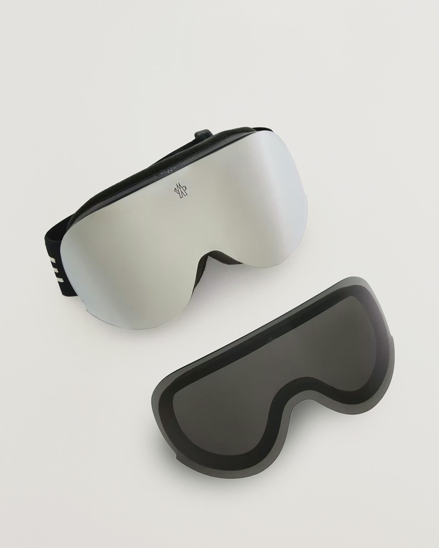 Heren | Zonnebrillen | Moncler Lunettes | 0ME8017 Ski Goggles Black/Silver