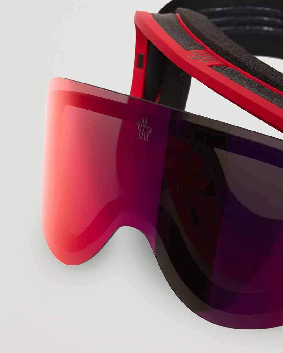 Heren | Zonnebrillen | Moncler Lunettes | 0ME8017 Ski Goggles Black/Red