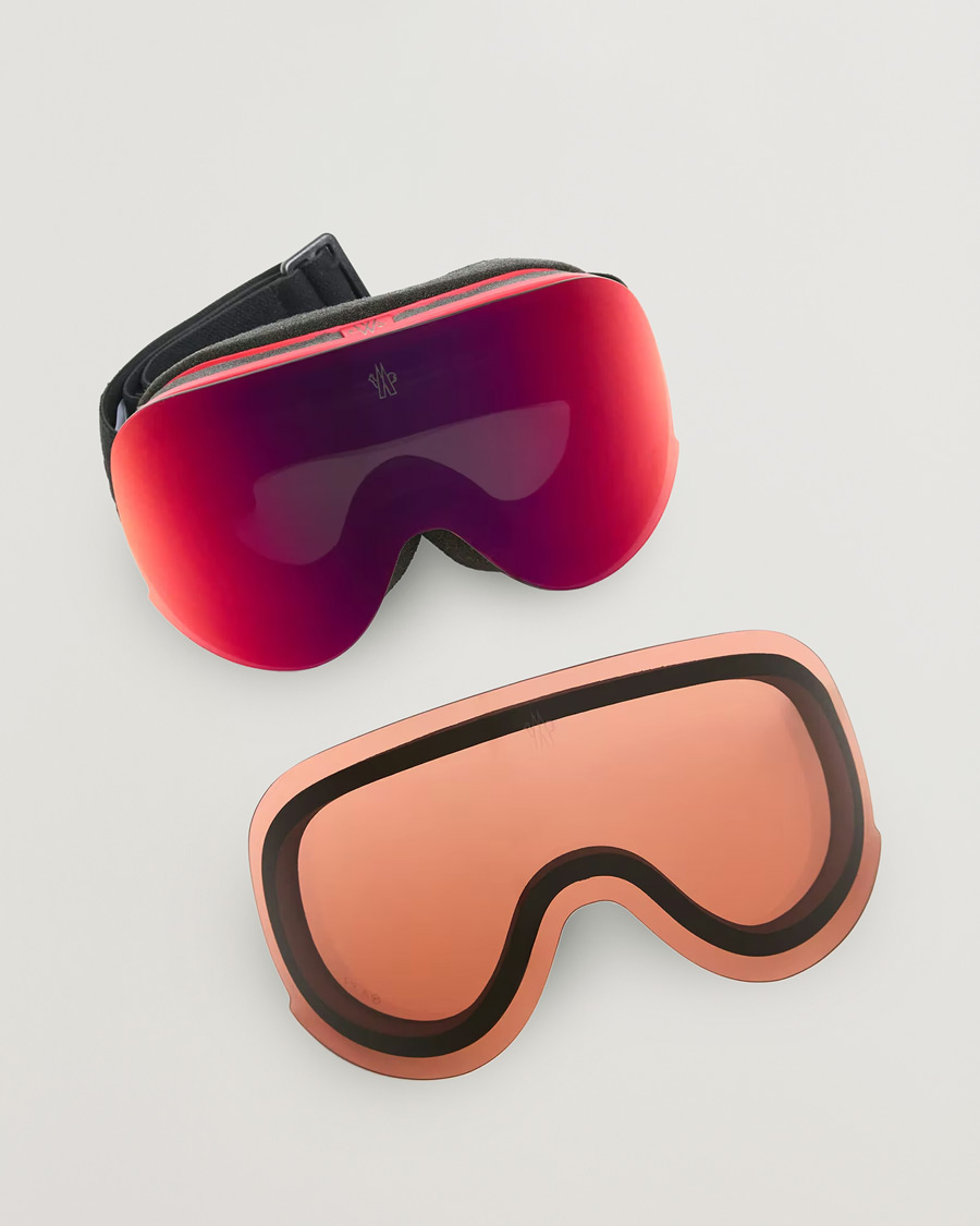 Heren | Zonnebrillen | Moncler Lunettes | 0ME8017 Ski Goggles Black/Red
