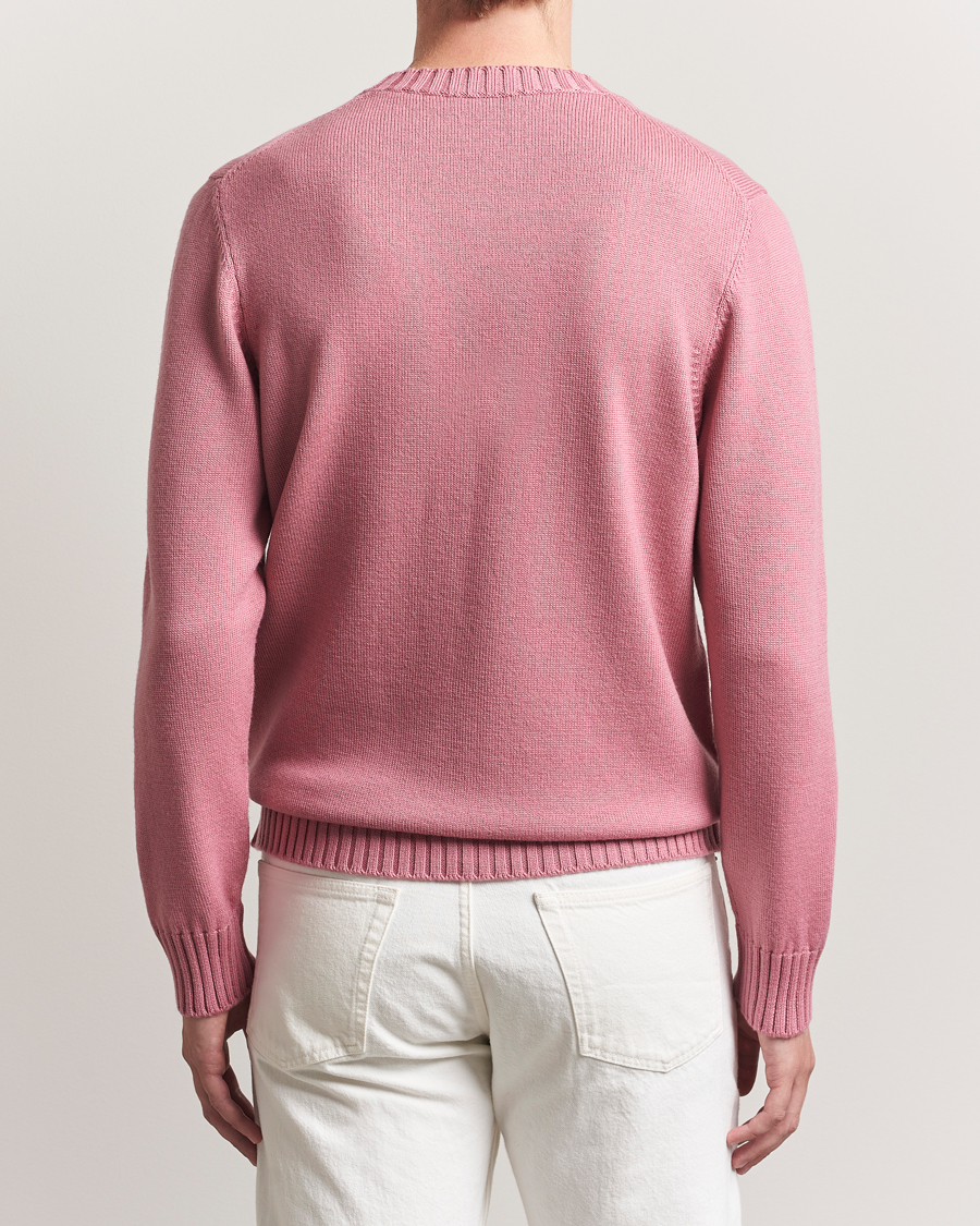 Heren | Truien | Piacenza Cashmere | Brushed Wool Crew Neck Pink