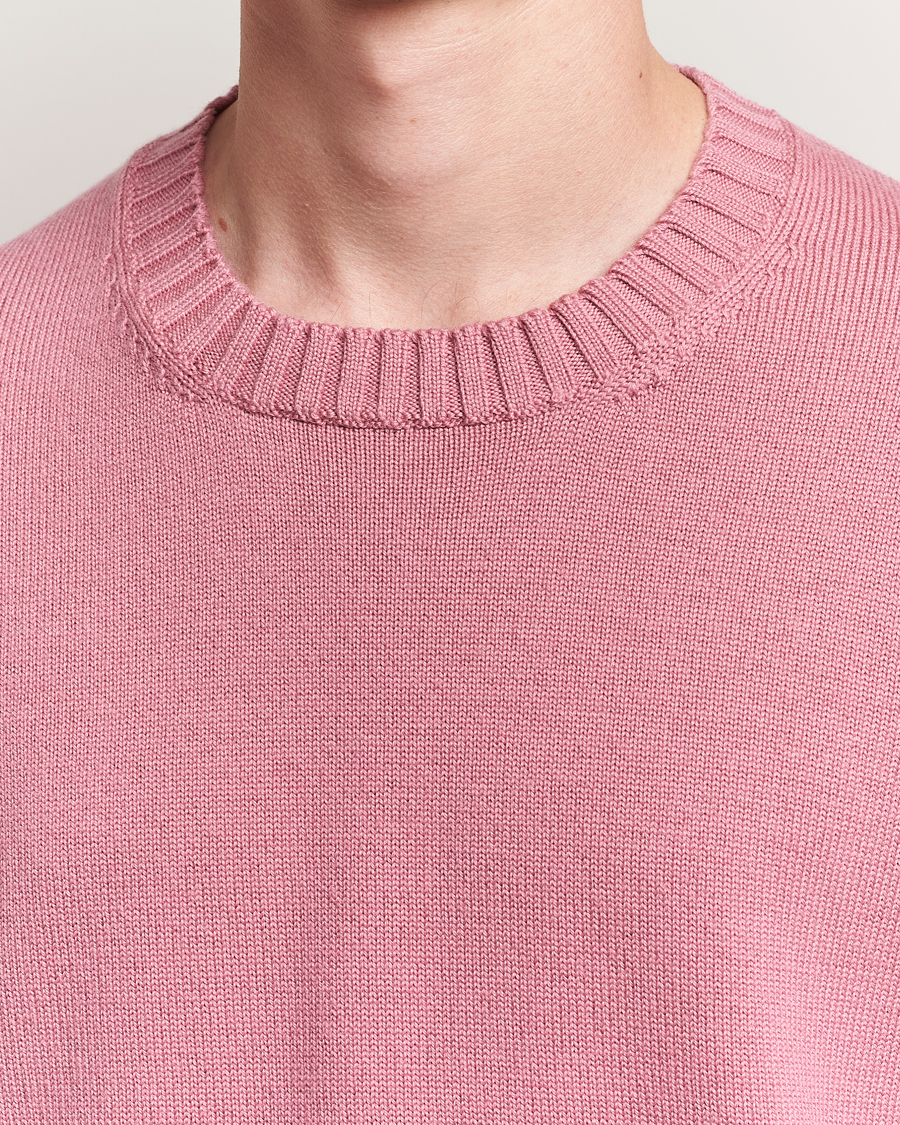 Heren | Truien | Piacenza Cashmere | Brushed Wool Crew Neck Pink
